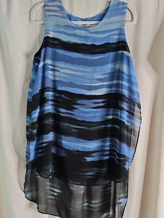 Peck & Peck Tops - Peck & Peck Blue and Black Sheer Striped Tank
